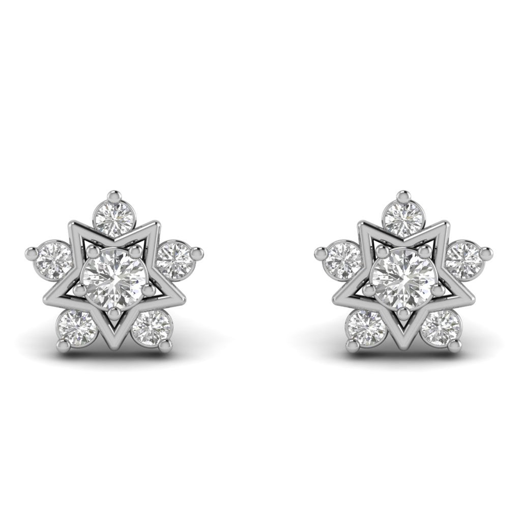 Moissanite Cluster Stud Earrings Dainty Wedding Jewelry
