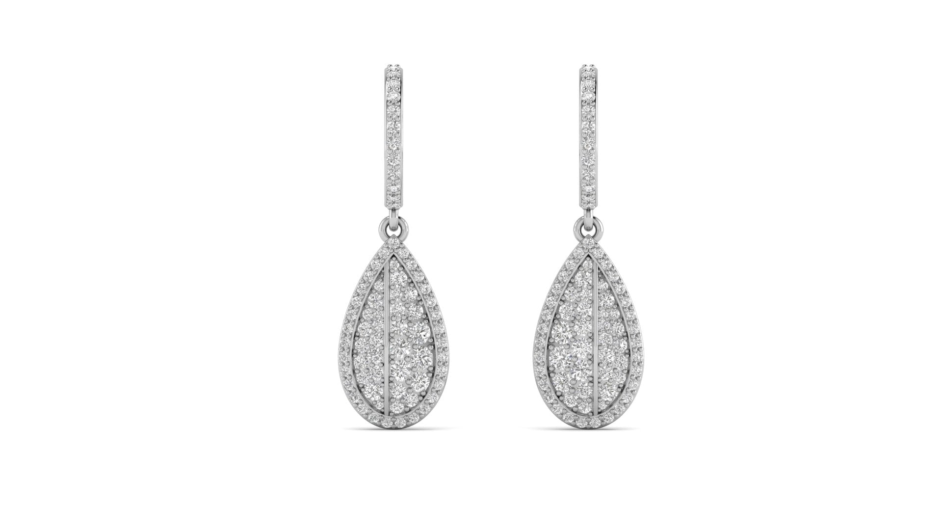 Moissanite Pave Statement Hoop Earrings Dainty Wedding Jewelry