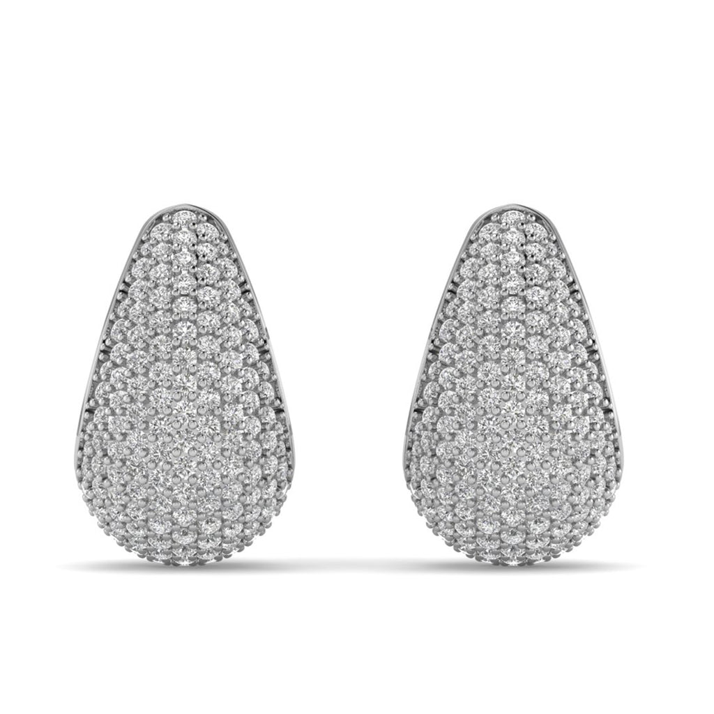 Moissanite Pave Statement Drop Earrings Dainty Wedding Jewelry
