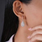 Moissanite Pave Statement Hoop Earrings Dainty Wedding Jewelry