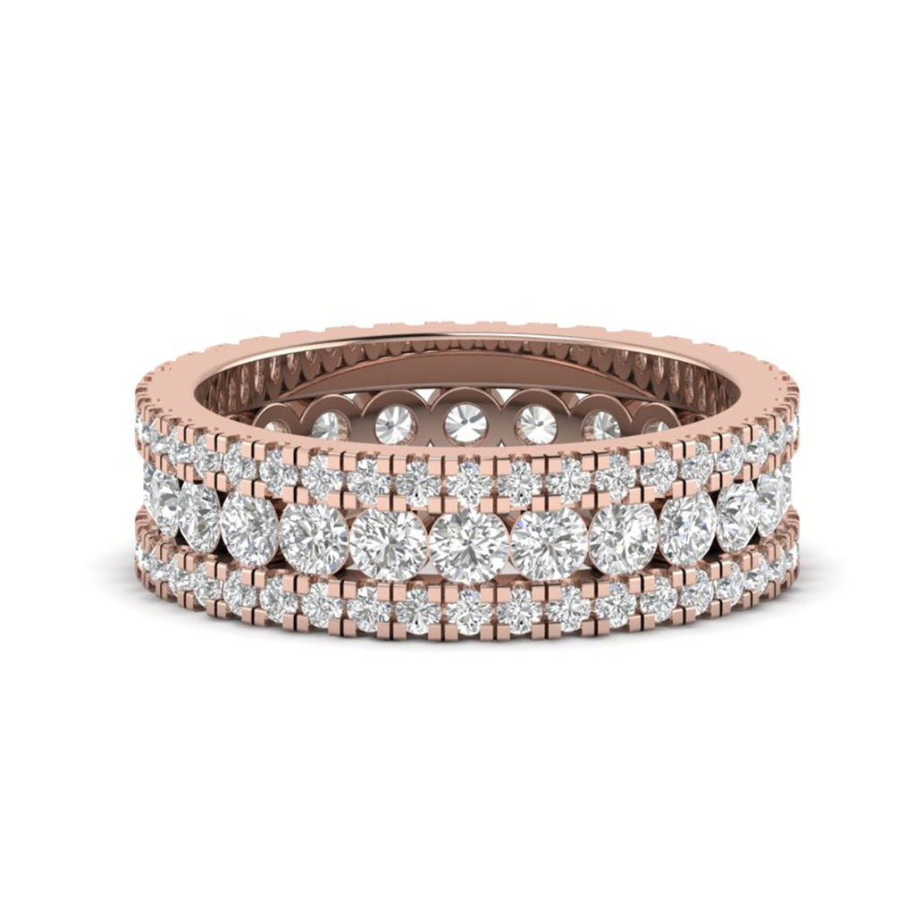 Moissanite Pave Eternity Wedding Band Stacking Bridal Ring