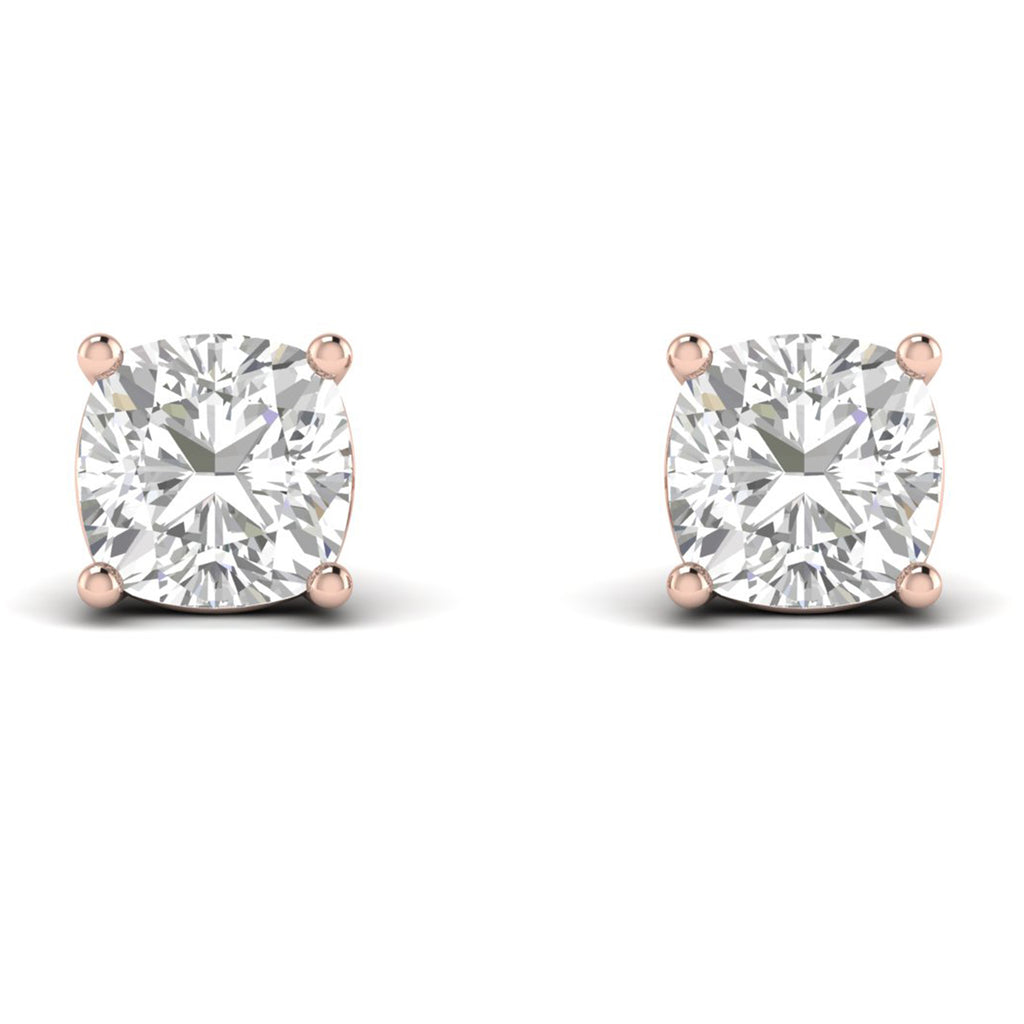 Cushion Moissanite Solitaire Stud Earrings Cartilage Jewelry