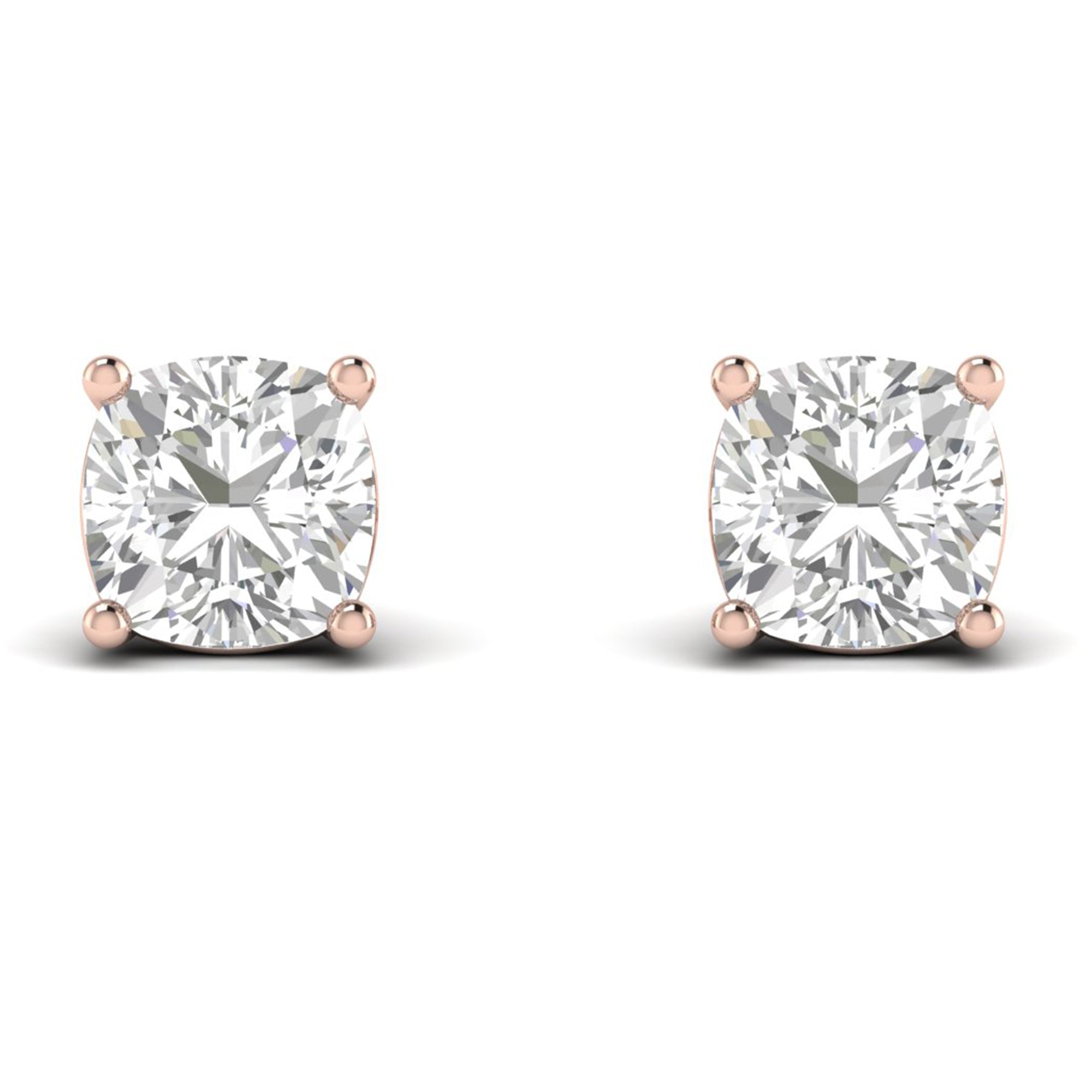 Cushion Moissanite Solitaire Stud Earrings Cartilage Jewelry