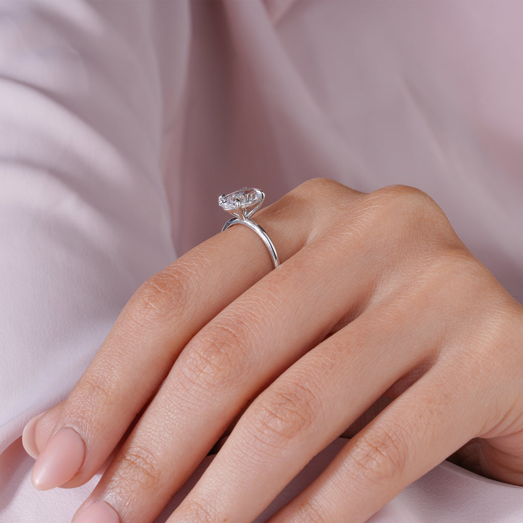 Oval Moissanite Solitaire Engagement Ring Bridal Ring Gift