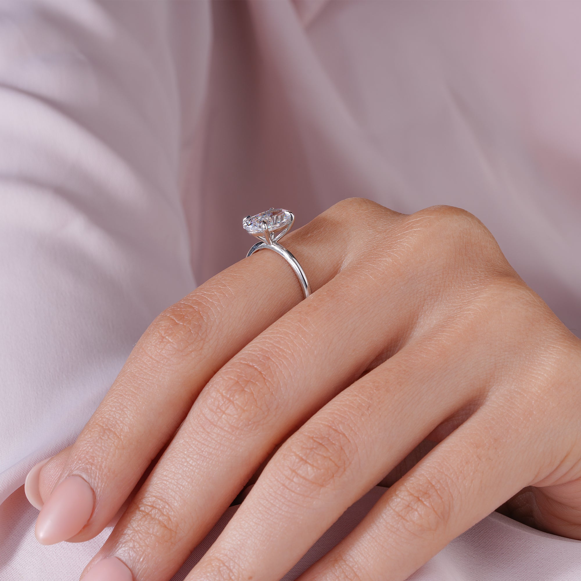 Oval Moissanite Solitaire Engagement Ring Bridal Ring Gift