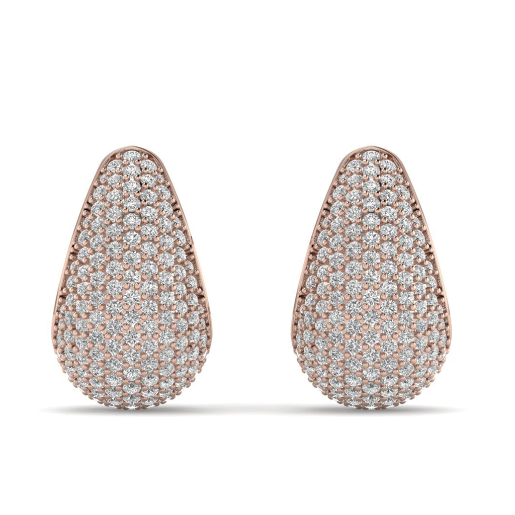 Moissanite Pave Statement Drop Earrings Dainty Wedding Jewelry