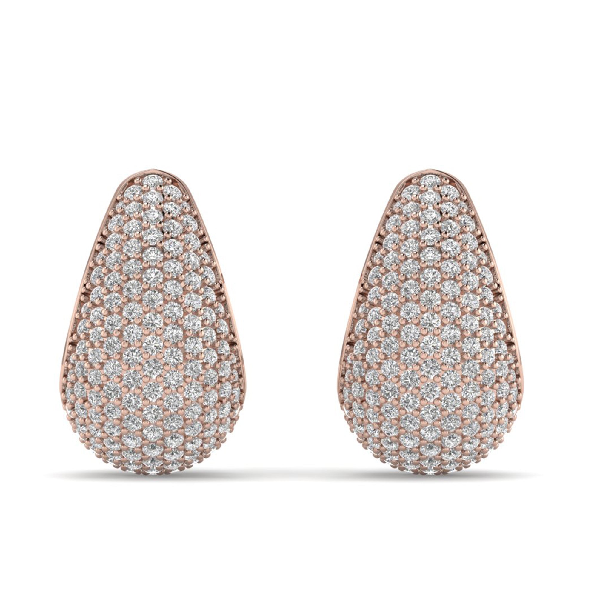 Moissanite Pave Statement Drop Earrings Dainty Wedding Jewelry