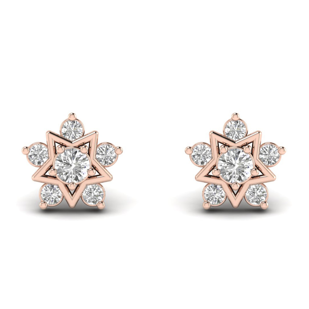Moissanite Cluster Stud Earrings Dainty Wedding Jewelry