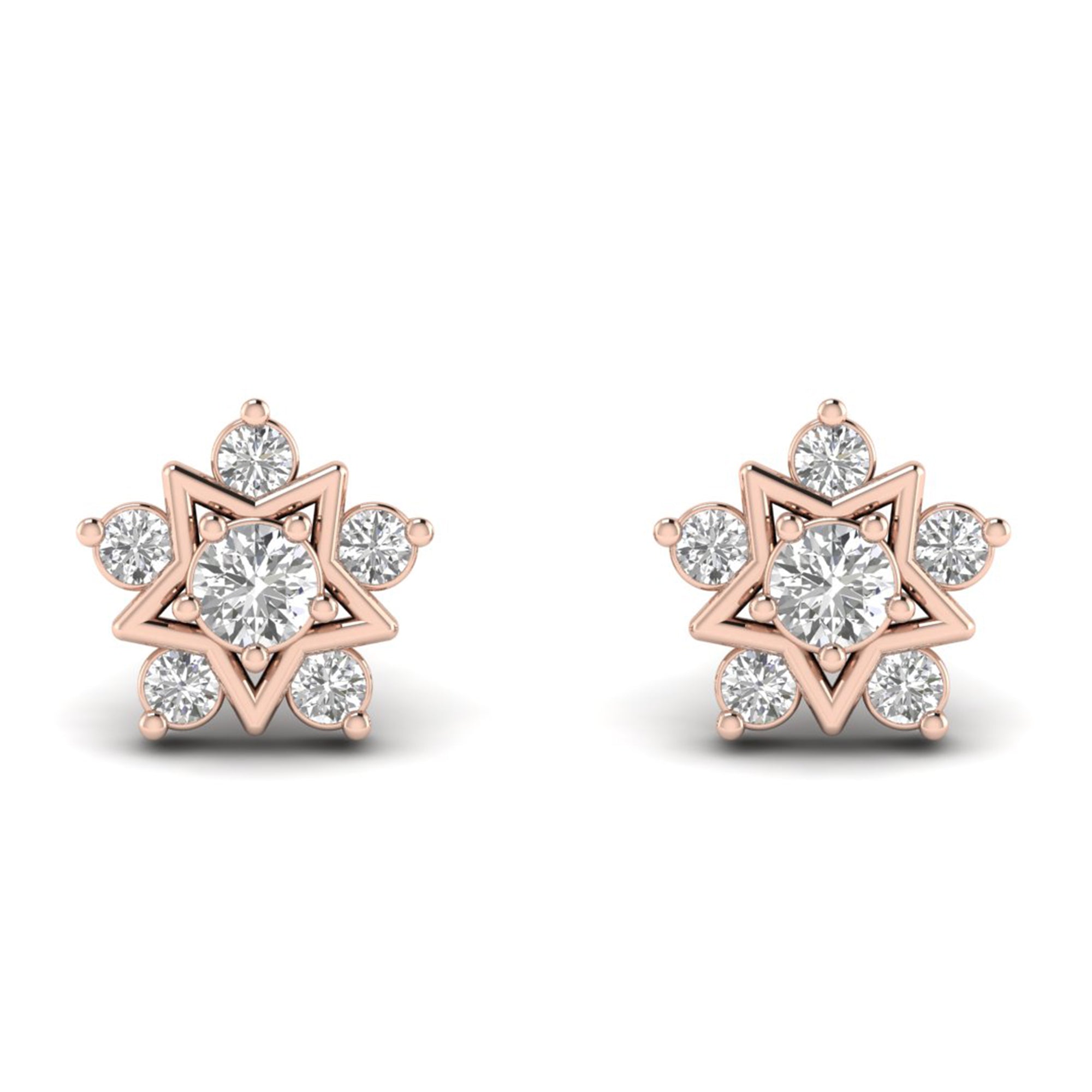 Moissanite Cluster Stud Earrings Dainty Wedding Jewelry