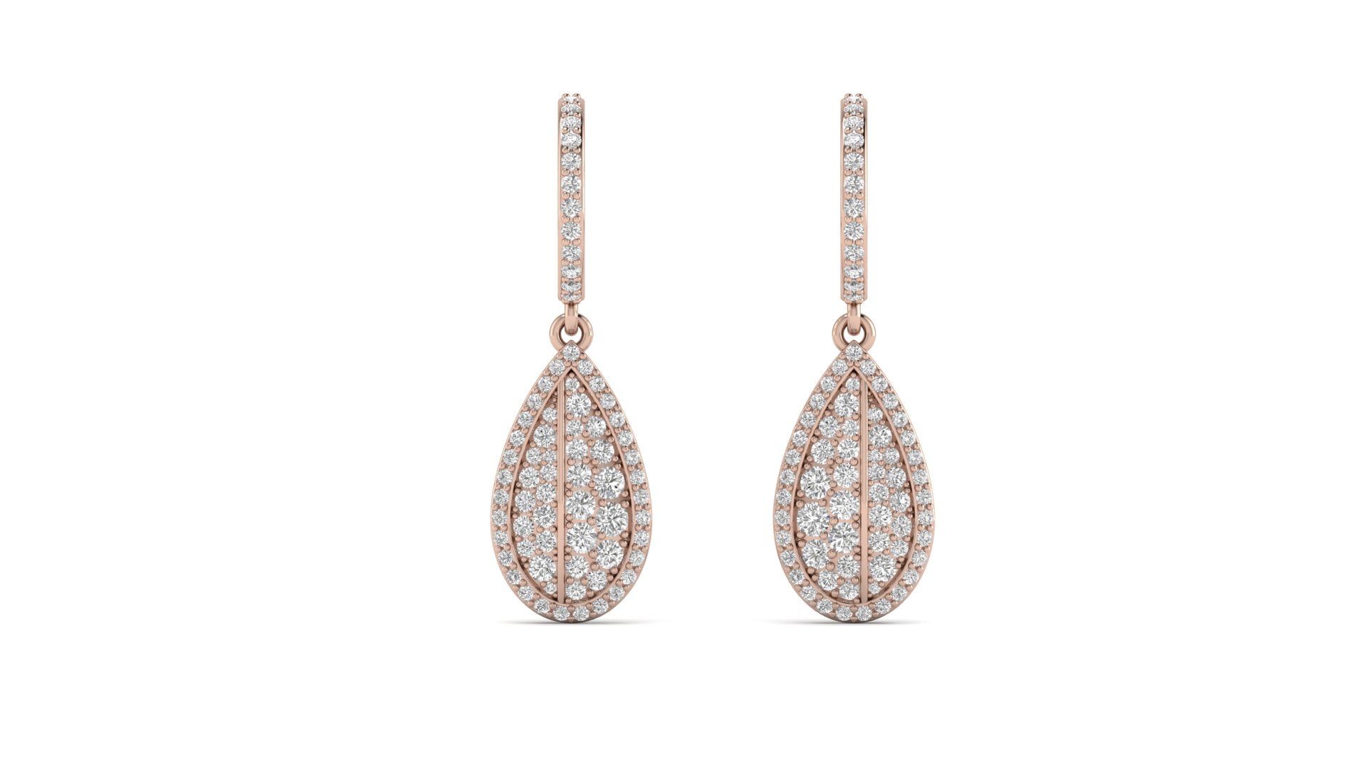 Moissanite Pave Statement Hoop Earrings Dainty Wedding Jewelry