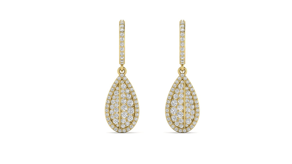 Moissanite Pave Statement Hoop Earrings Dainty Wedding Jewelry