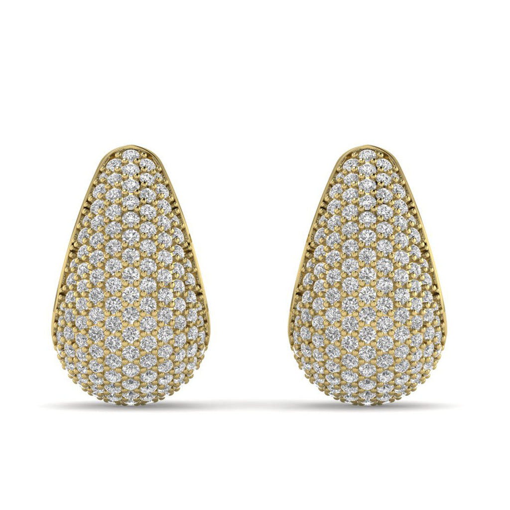 Moissanite Pave Statement Drop Earrings Dainty Wedding Jewelry