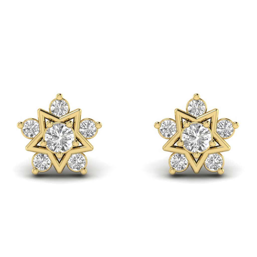 Moissanite Cluster Stud Earrings Dainty Wedding Jewelry