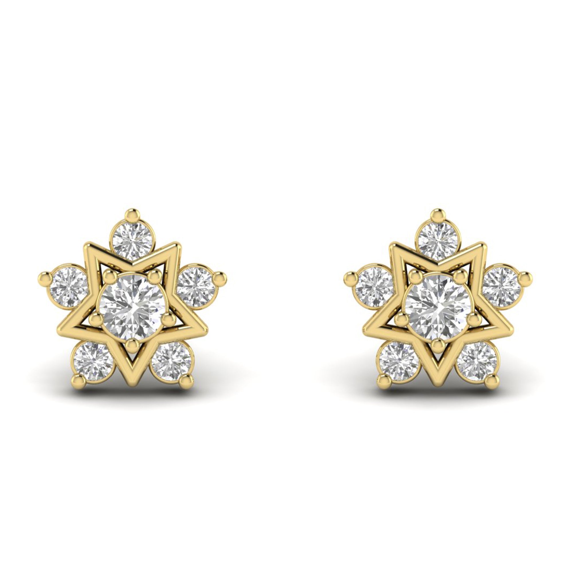 Moissanite Cluster Stud Earrings Dainty Wedding Jewelry
