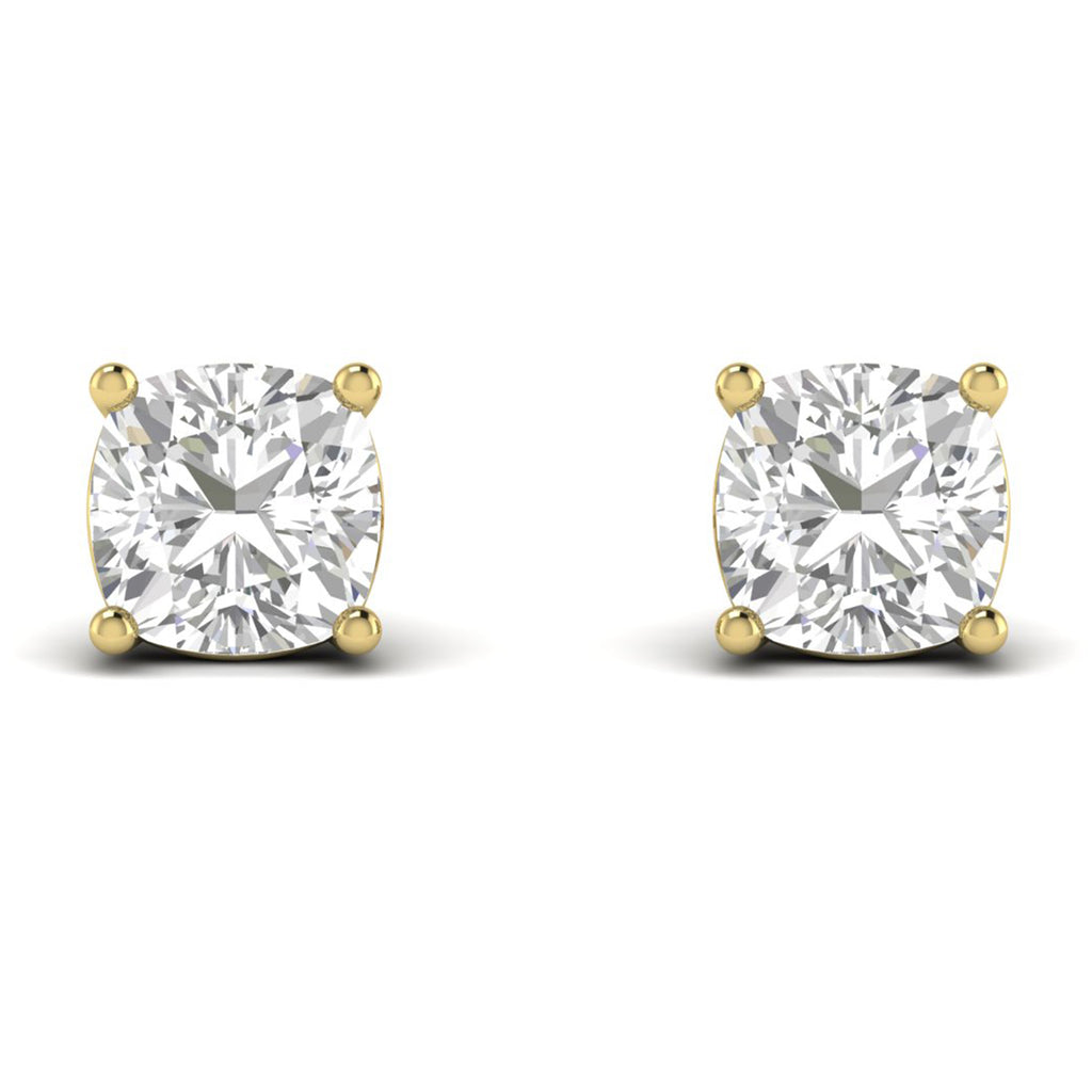 Cushion Moissanite Solitaire Stud Earrings Cartilage Jewelry