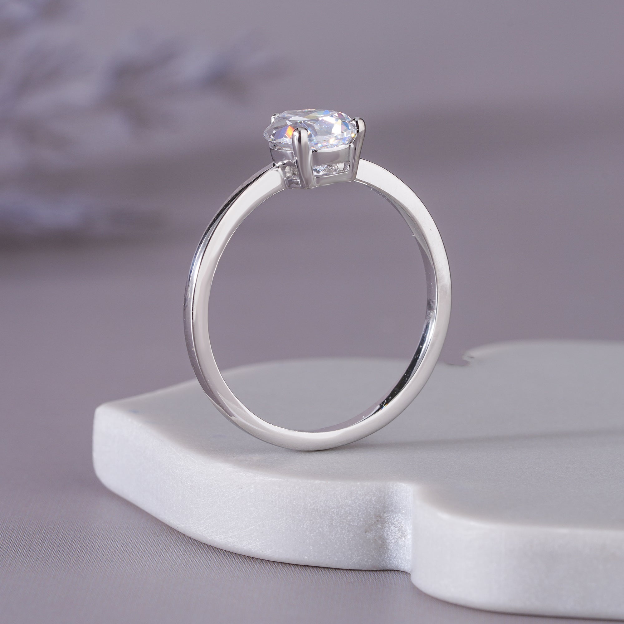 Pear Moissanite Solitaire Engagement Ring Anniversary Jewelry