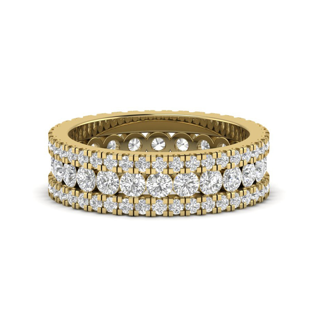Moissanite Pave Eternity Wedding Band Stacking Bridal Ring