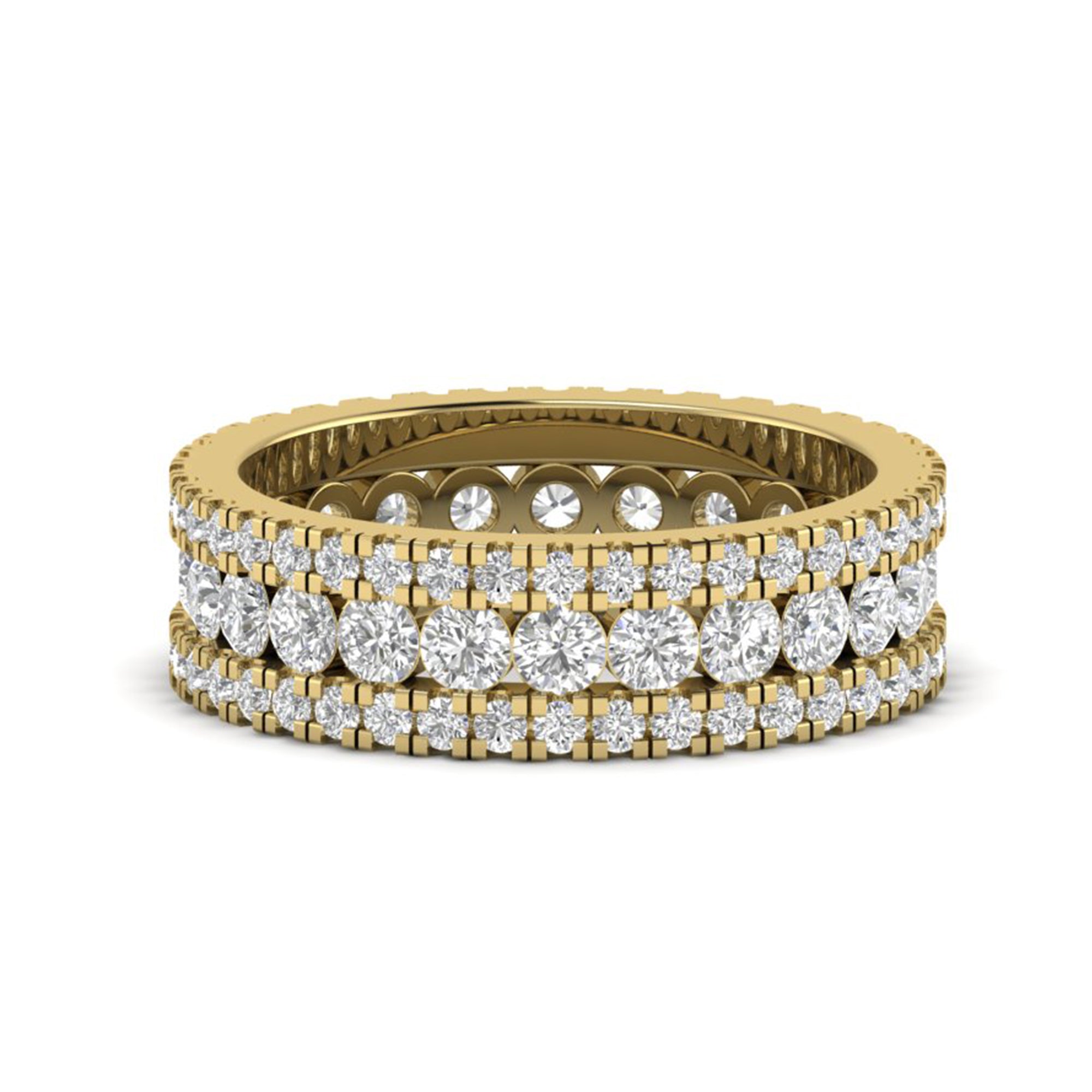 Moissanite Pave Eternity Wedding Band Stacking Bridal Ring