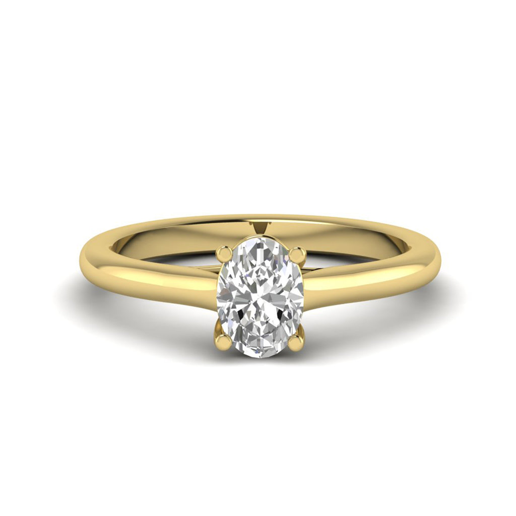 Oval Moissanite Cathedral Engagement Ring Bridal Jewelry