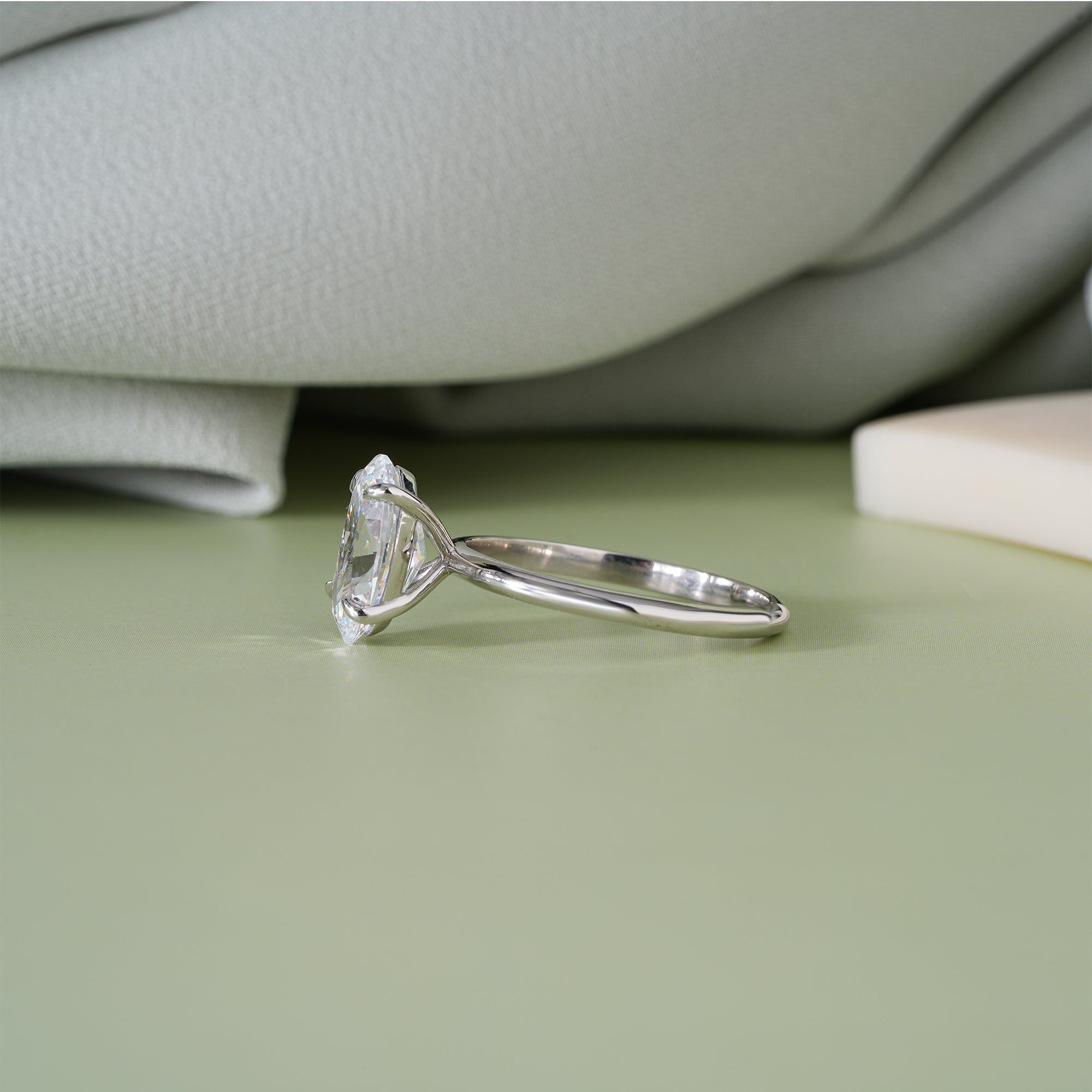 Oval Moissanite Solitaire Engagement Ring Bridal Ring Gift