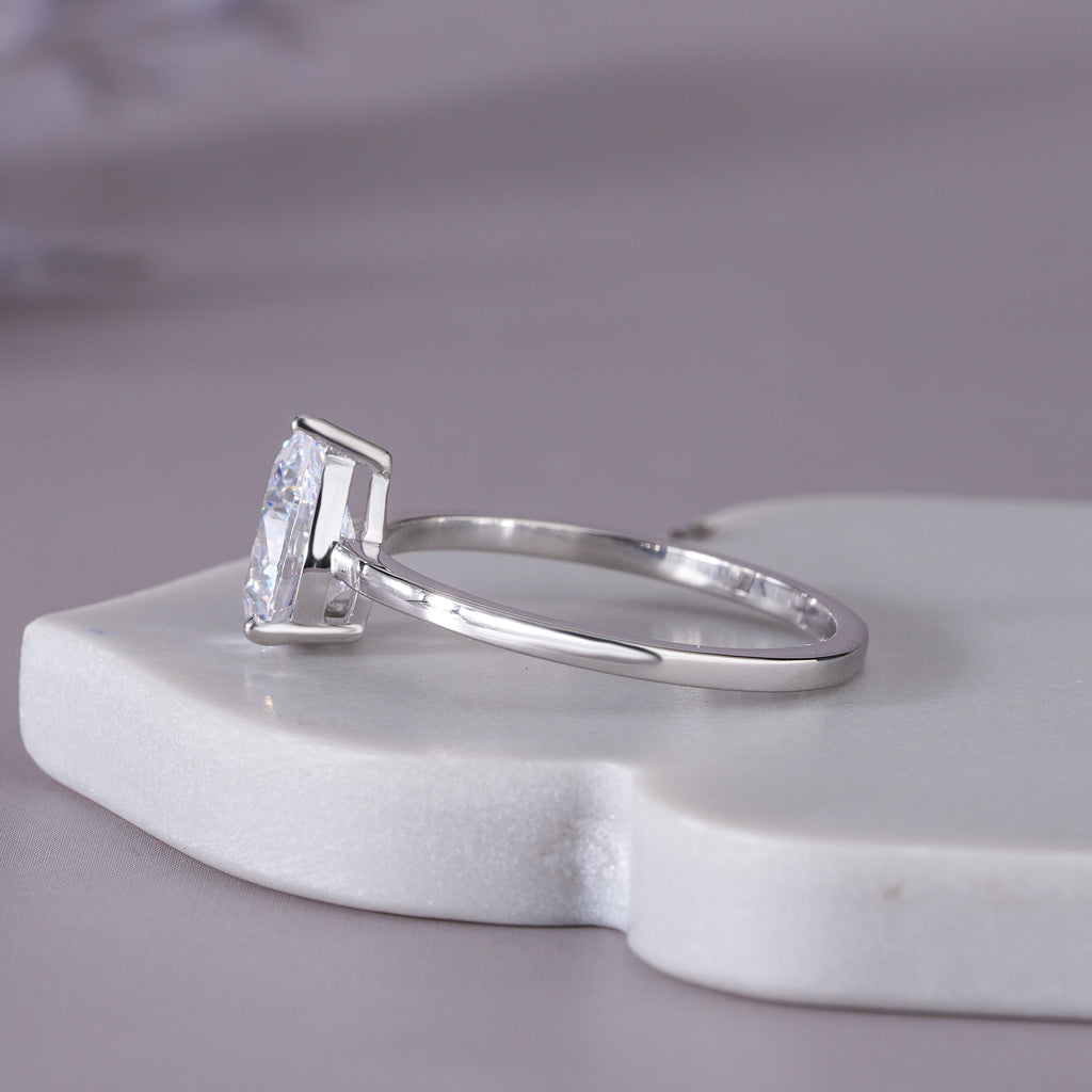 Pear Moissanite Solitaire Engagement Ring Anniversary Jewelry