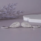 Moissanite Pave Statement Hoop Earrings Dainty Wedding Jewelry