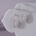Moissanite Pave Statement Hoop Earrings Dainty Wedding Jewelry