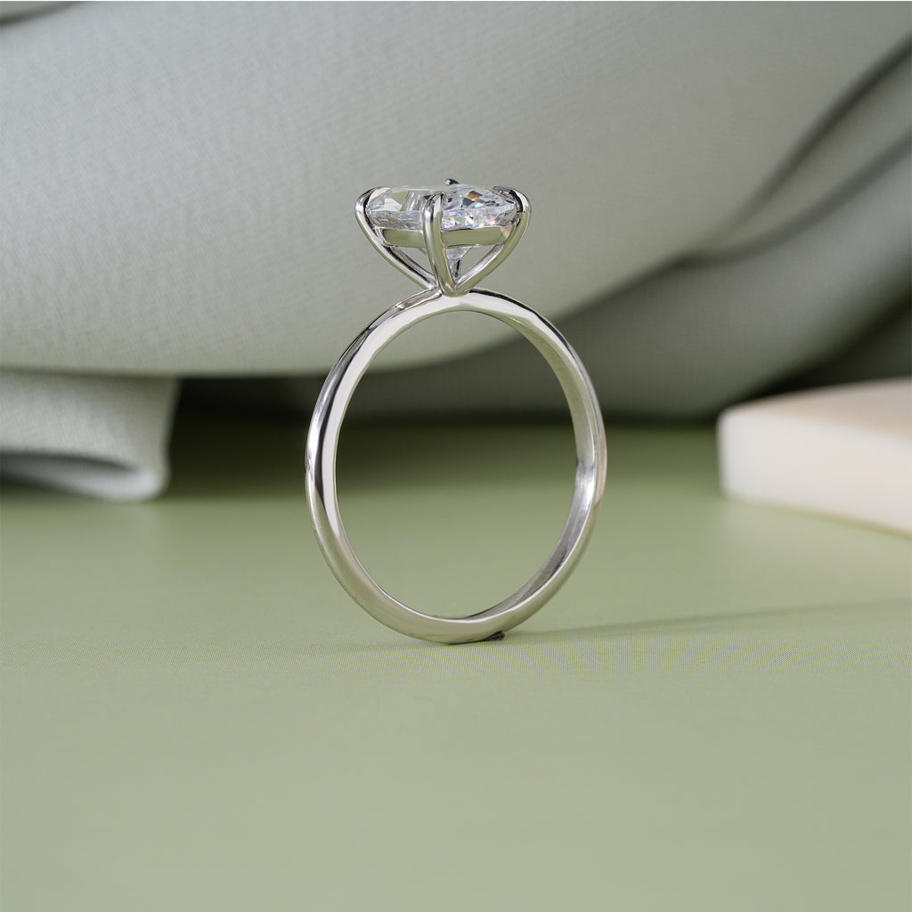 Oval Moissanite Solitaire Engagement Ring Bridal Ring Gift
