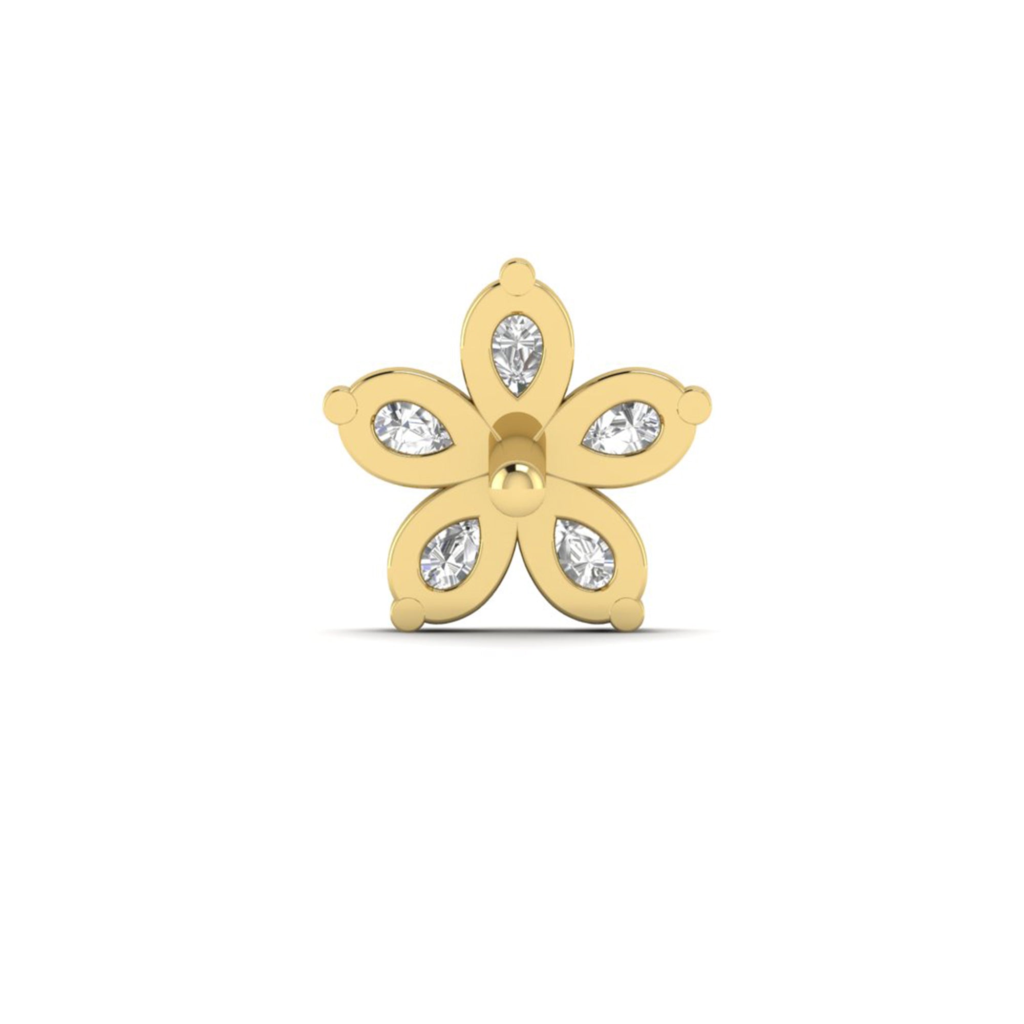 Pear Moissanite Floral Stud Earrings Dainty Wedding Jewelry