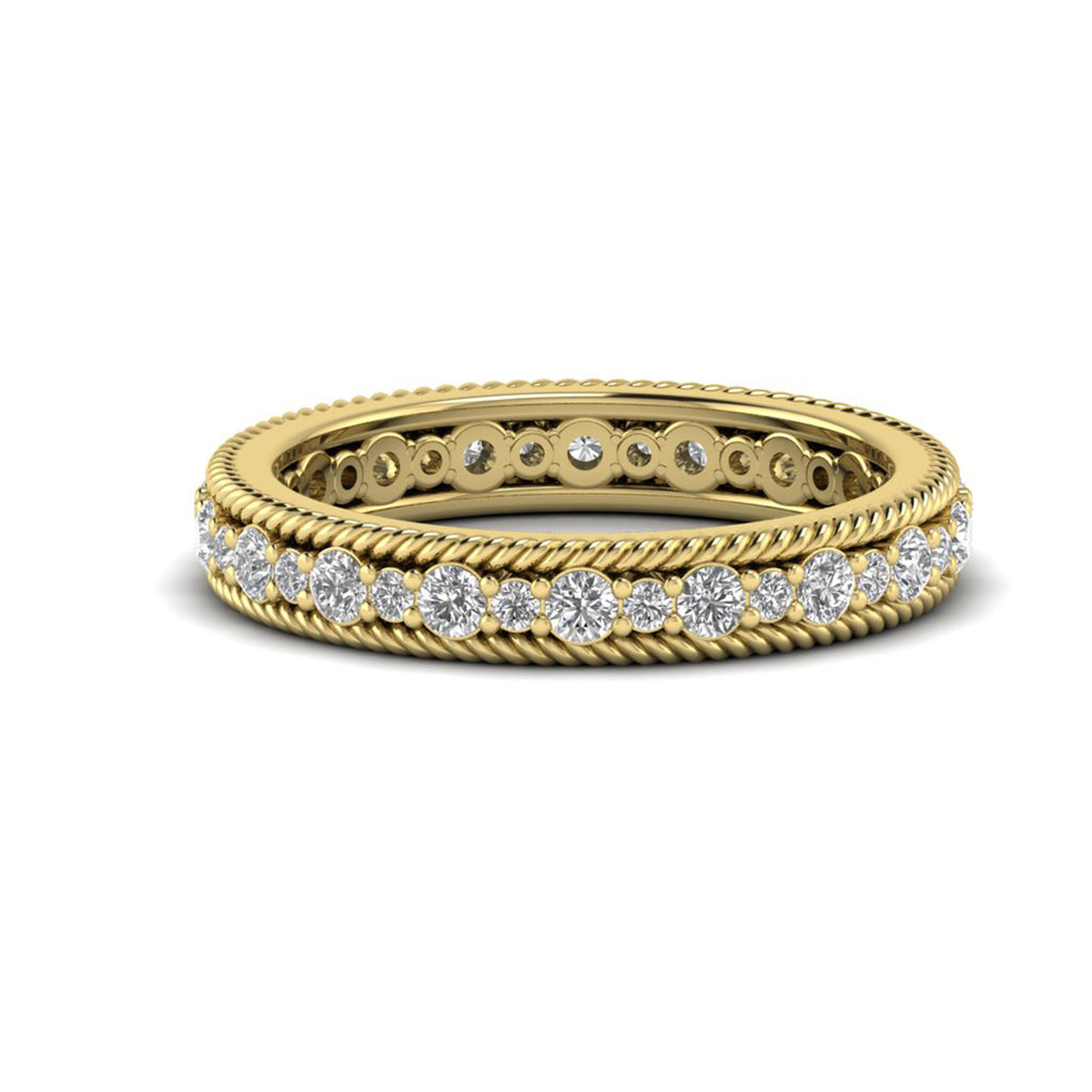 Round Moissanite Eternity Wedding Band Bridal Stacking Ring