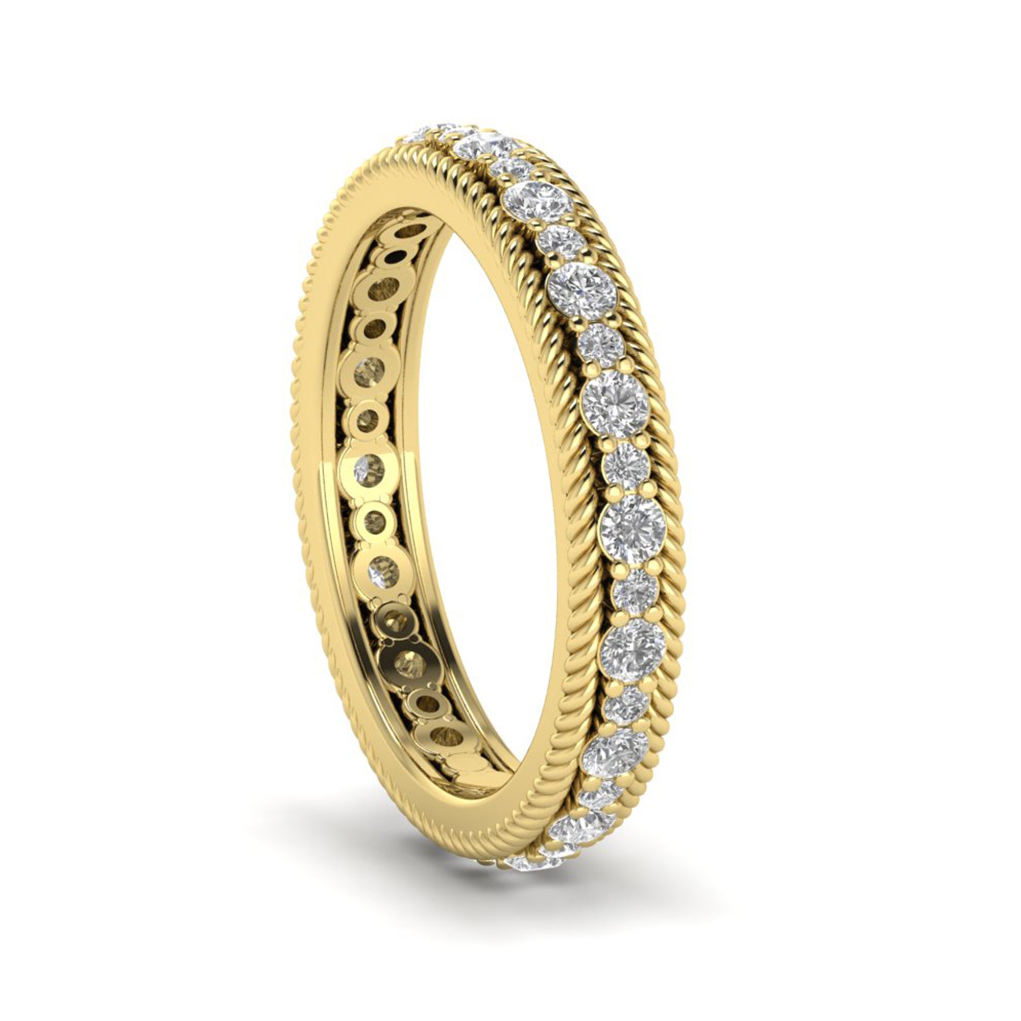 Round Moissanite Eternity Wedding Band Bridal Stacking Ring