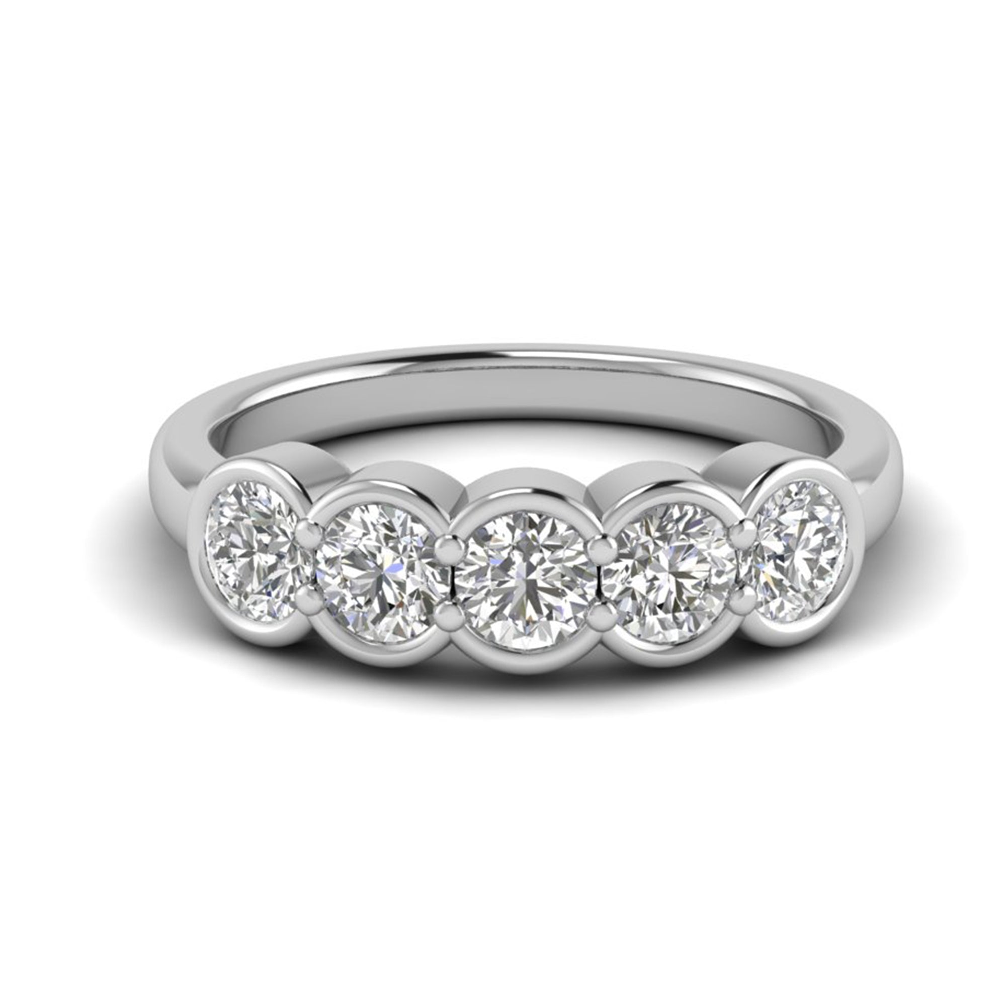Round Moissanite Bezel Wedding Band Anniversary Jewelry