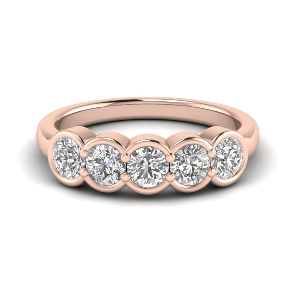 Round Moissanite Bezel Wedding Band Anniversary Jewelry