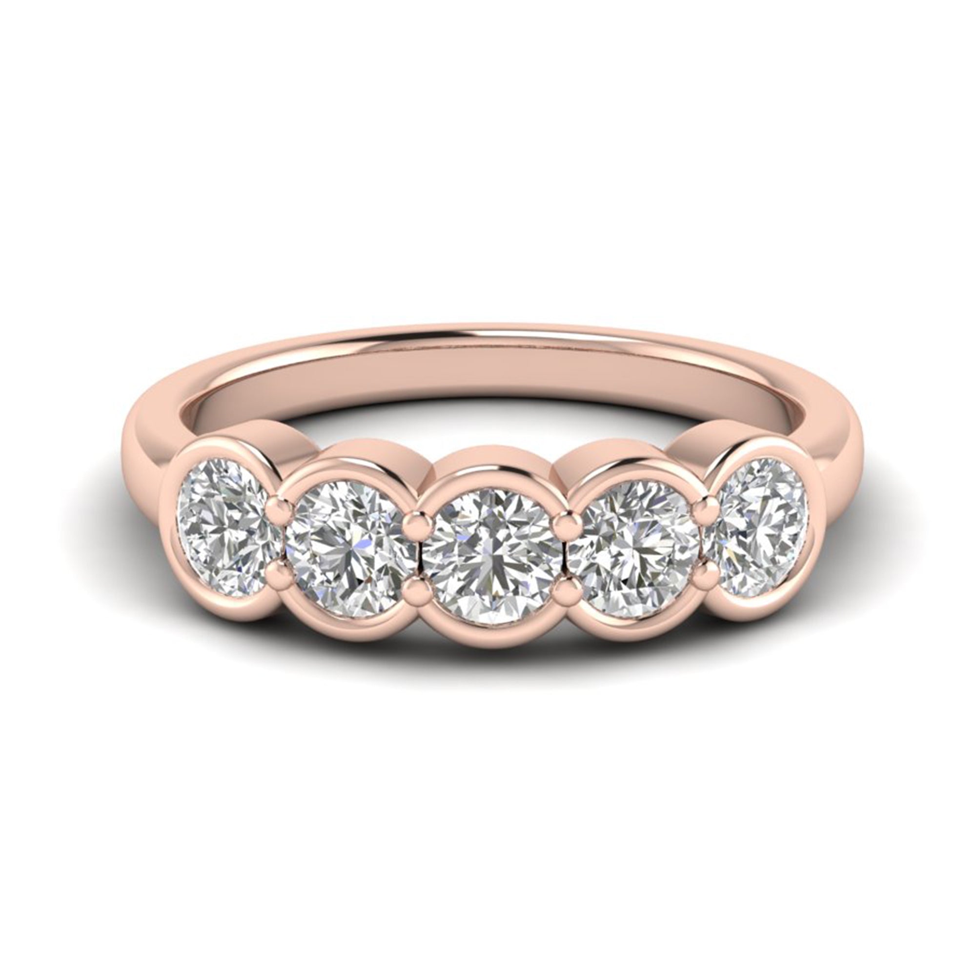Round Moissanite Bezel Wedding Band Anniversary Jewelry