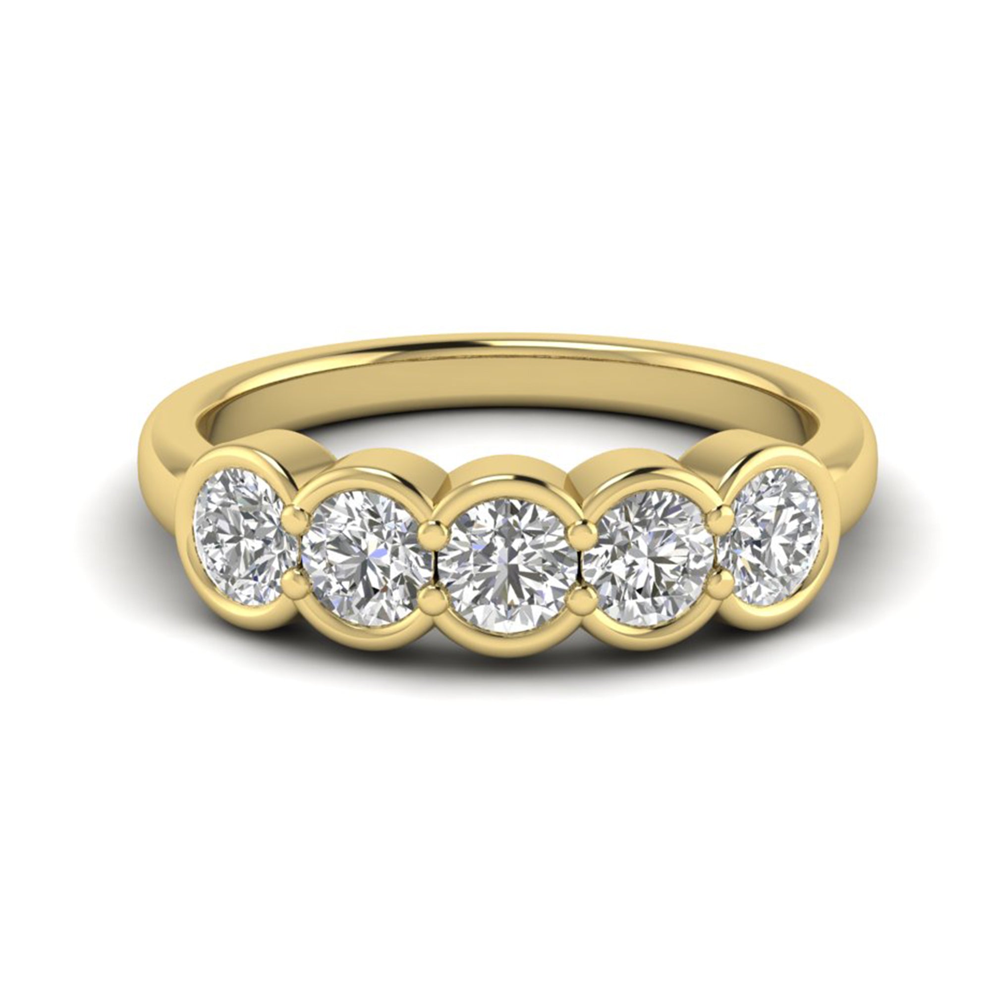 Round Moissanite Bezel Wedding Band Anniversary Jewelry