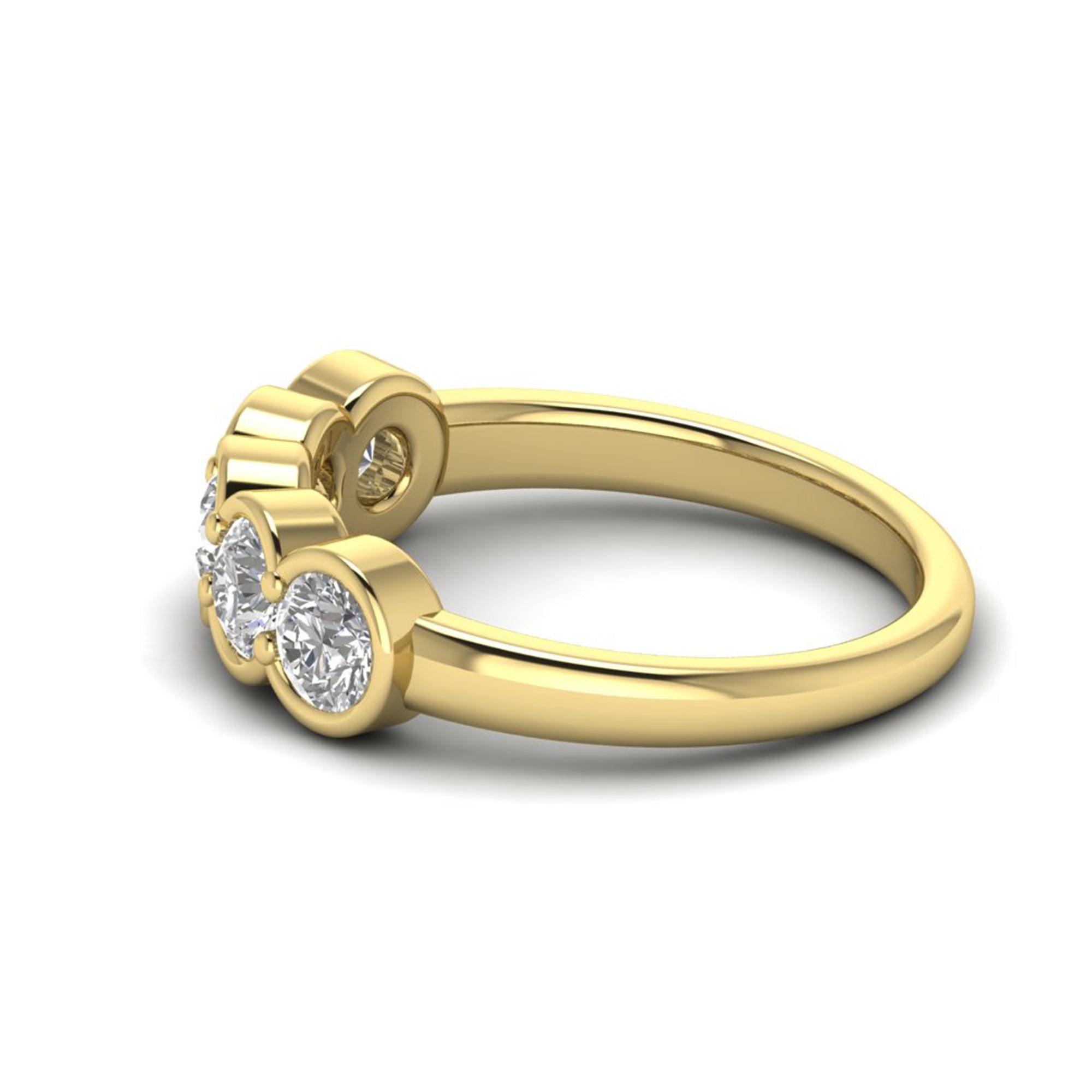 Round Moissanite Bezel Wedding Band Anniversary Jewelry