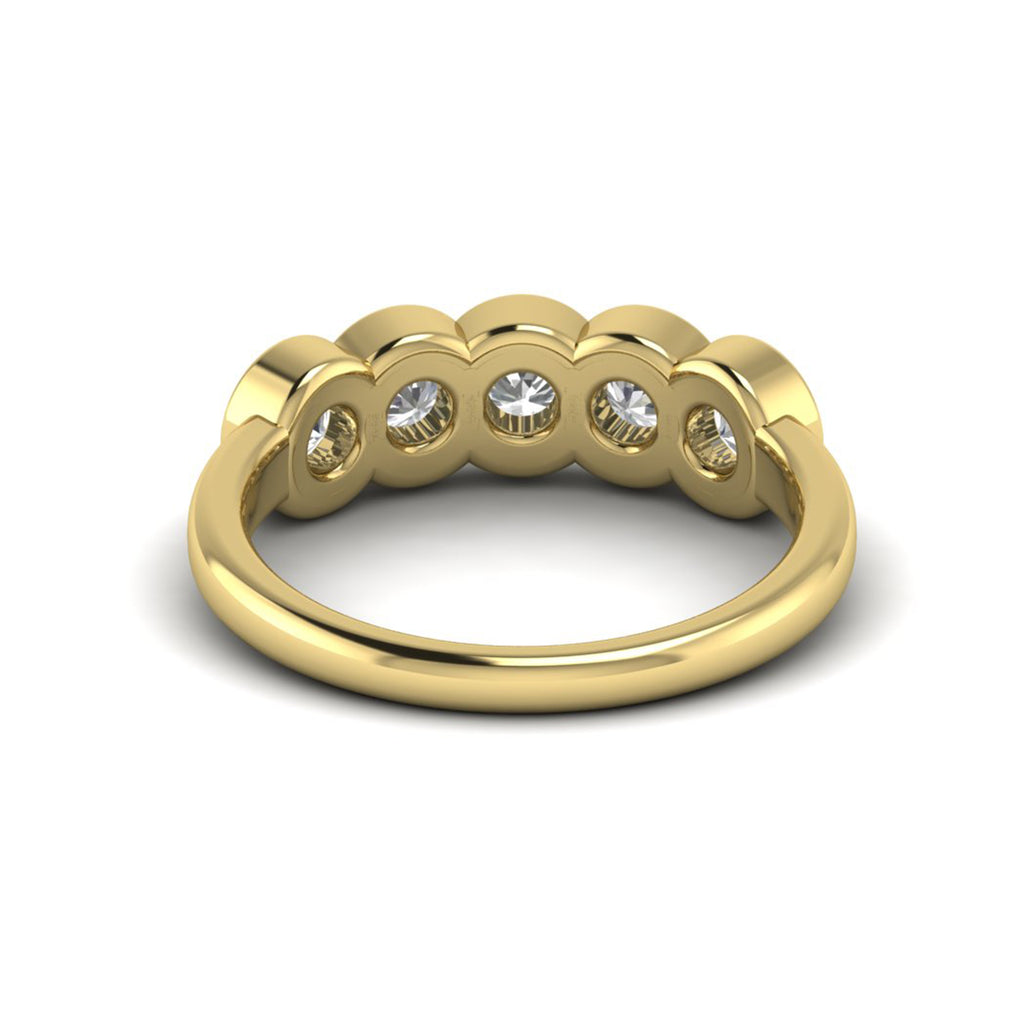 Round Moissanite Bezel Wedding Band Anniversary Jewelry