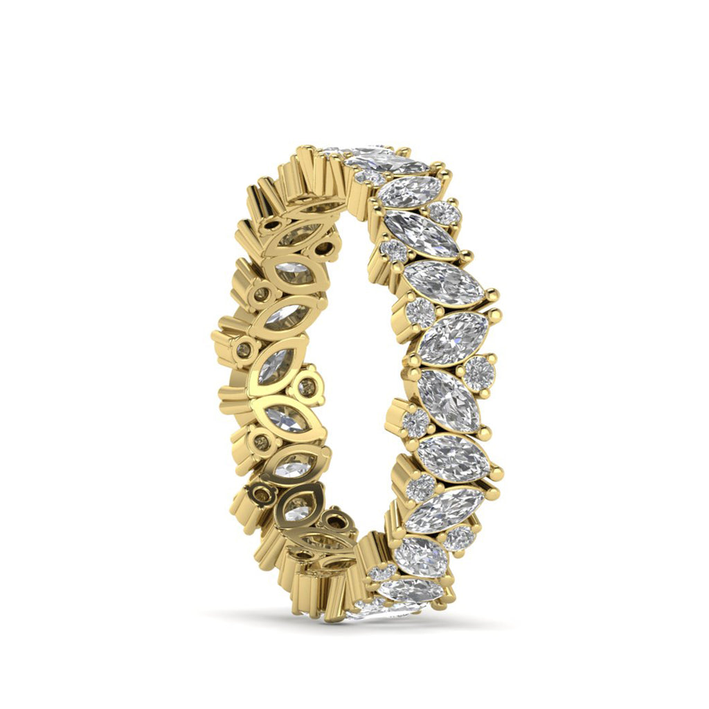 Marquise Moissanite Eternity Wedding Band Stacking Ring