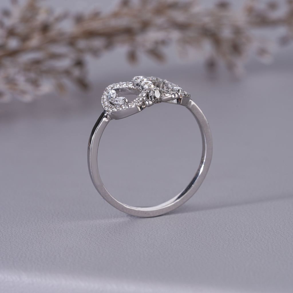 Round Marquise Moissanite Butterfly Engagement Ring Bridal Jewelry
