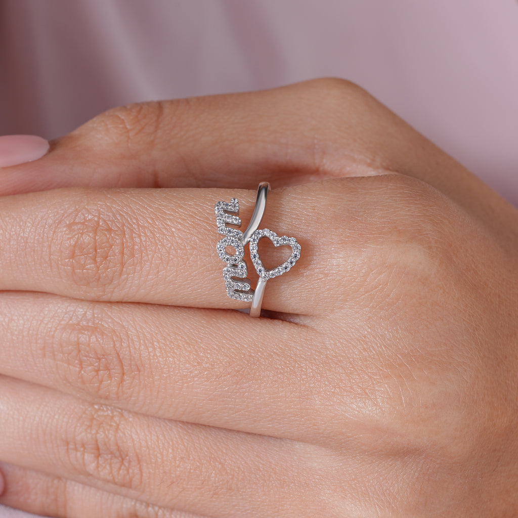 Heart Moissanite Statement Ring Dainty Fine Jewelry