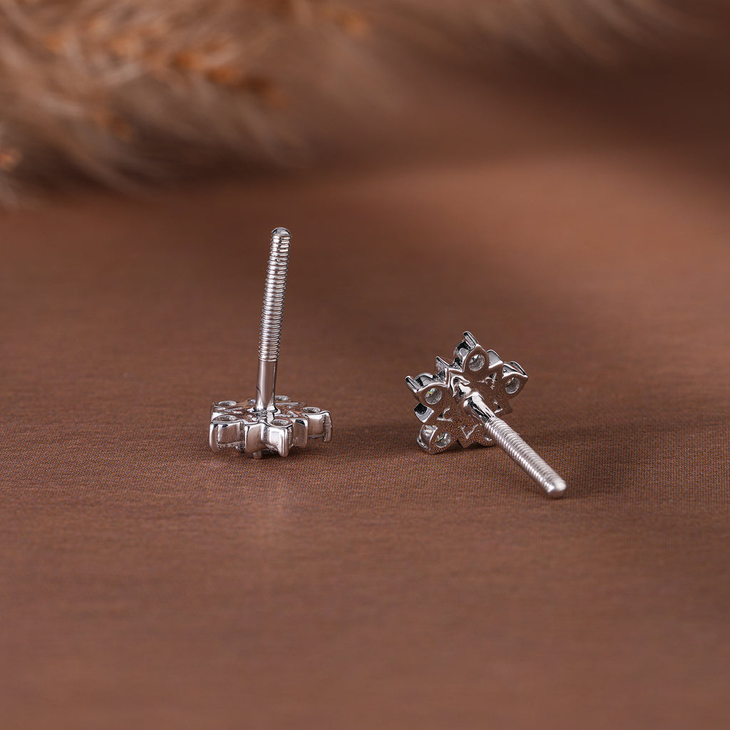 Moissanite Cluster Stud Earrings Dainty Wedding Jewelry