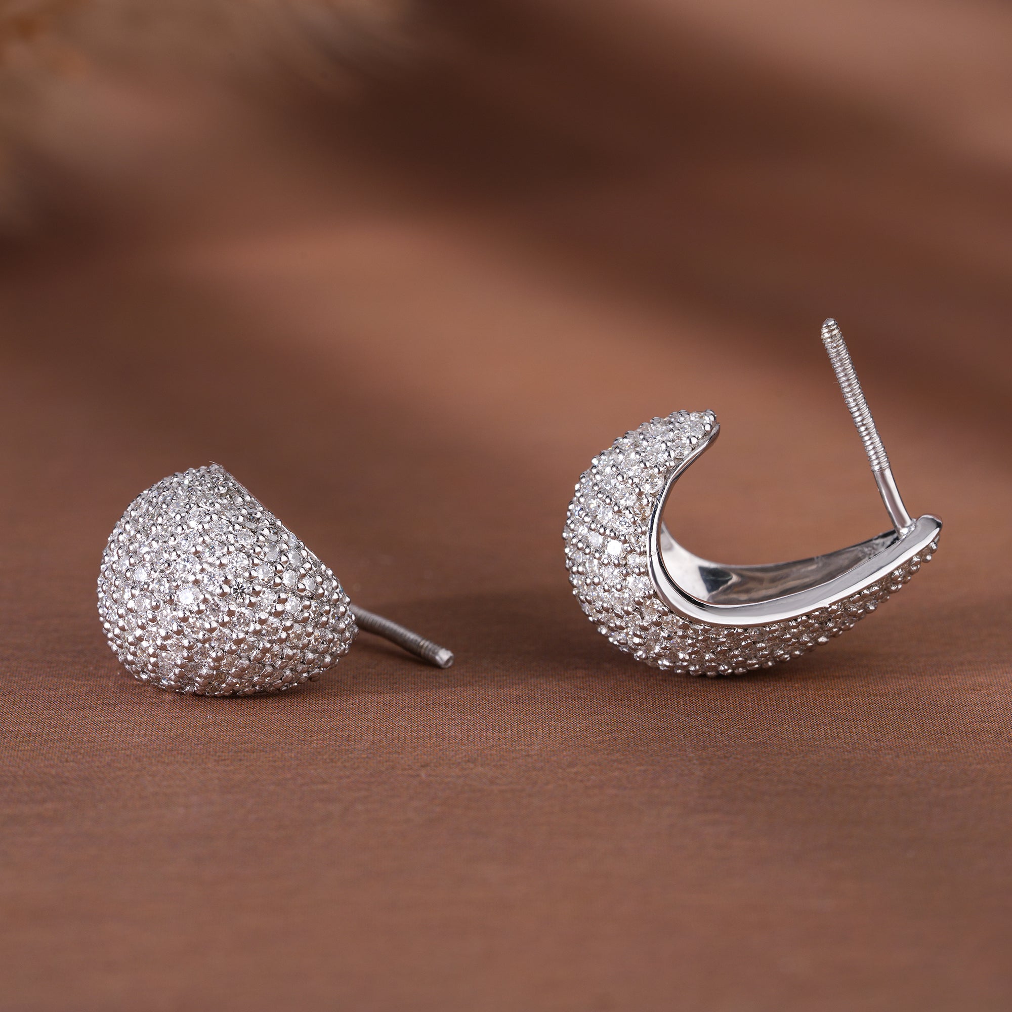 Moissanite Pave Statement Drop Earrings Dainty Wedding Jewelry