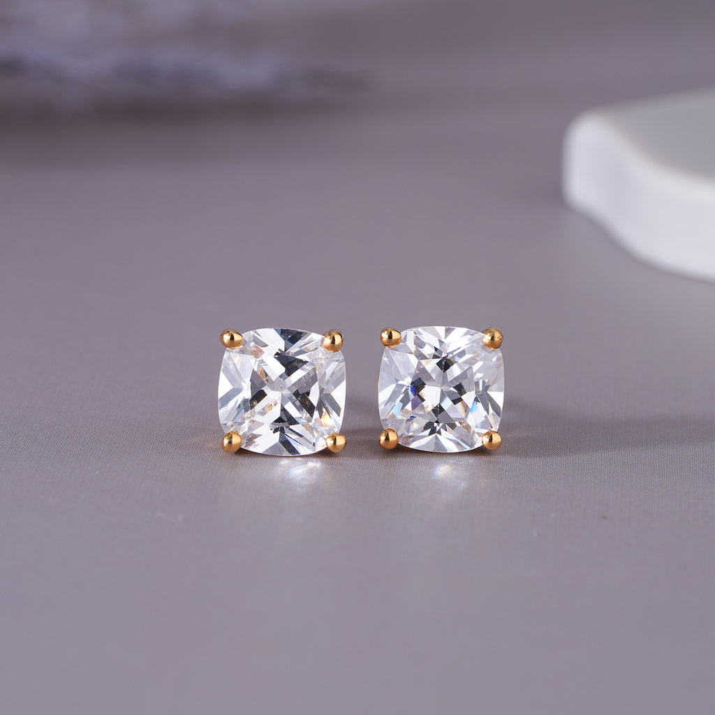 Cushion Moissanite Solitaire Stud Earrings Cartilage Jewelry