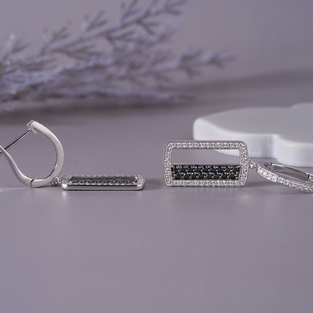Moissanite Pave Huggie Earrings Cartilage Wedding Jewelry
