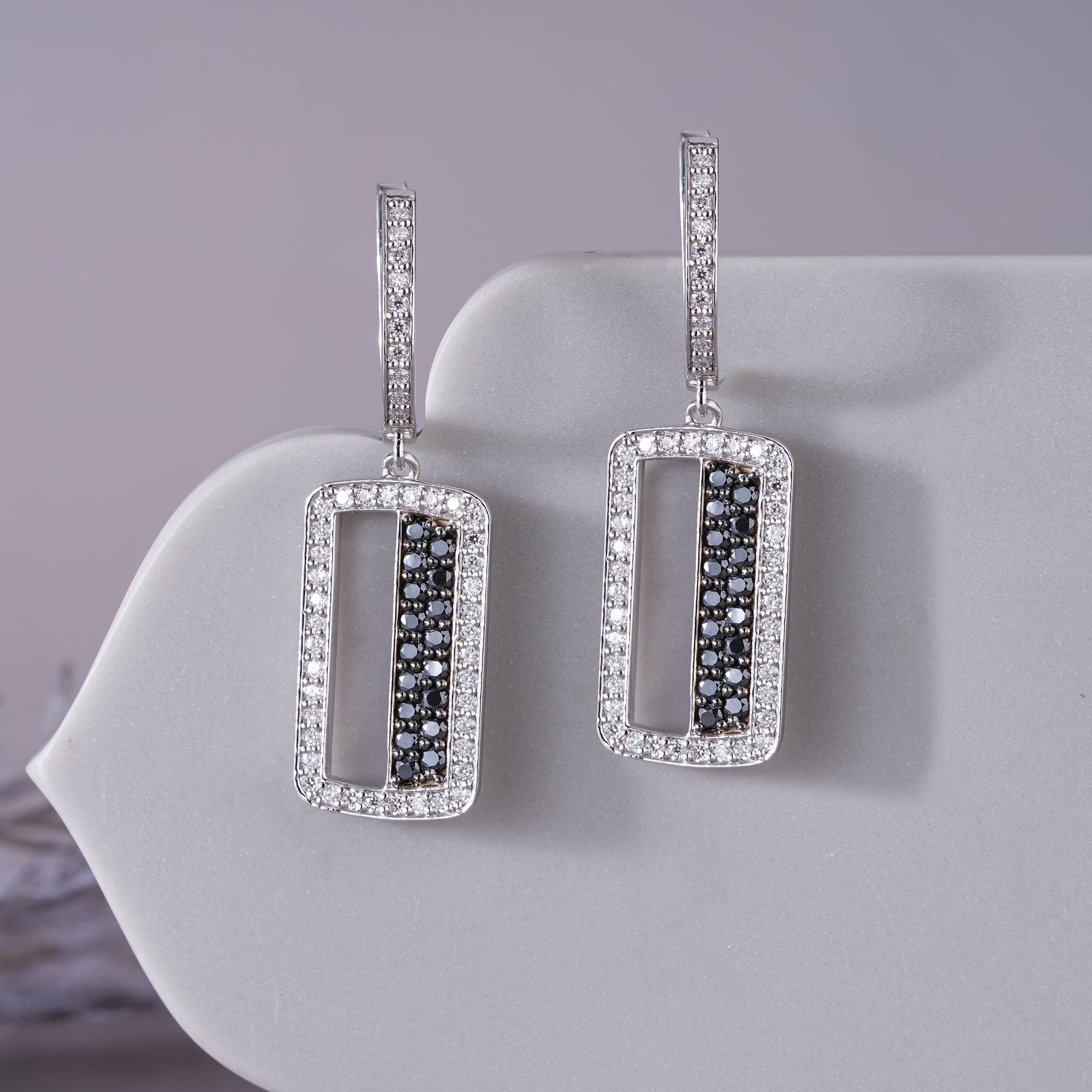Moissanite Pave Huggie Earrings Cartilage Wedding Jewelry