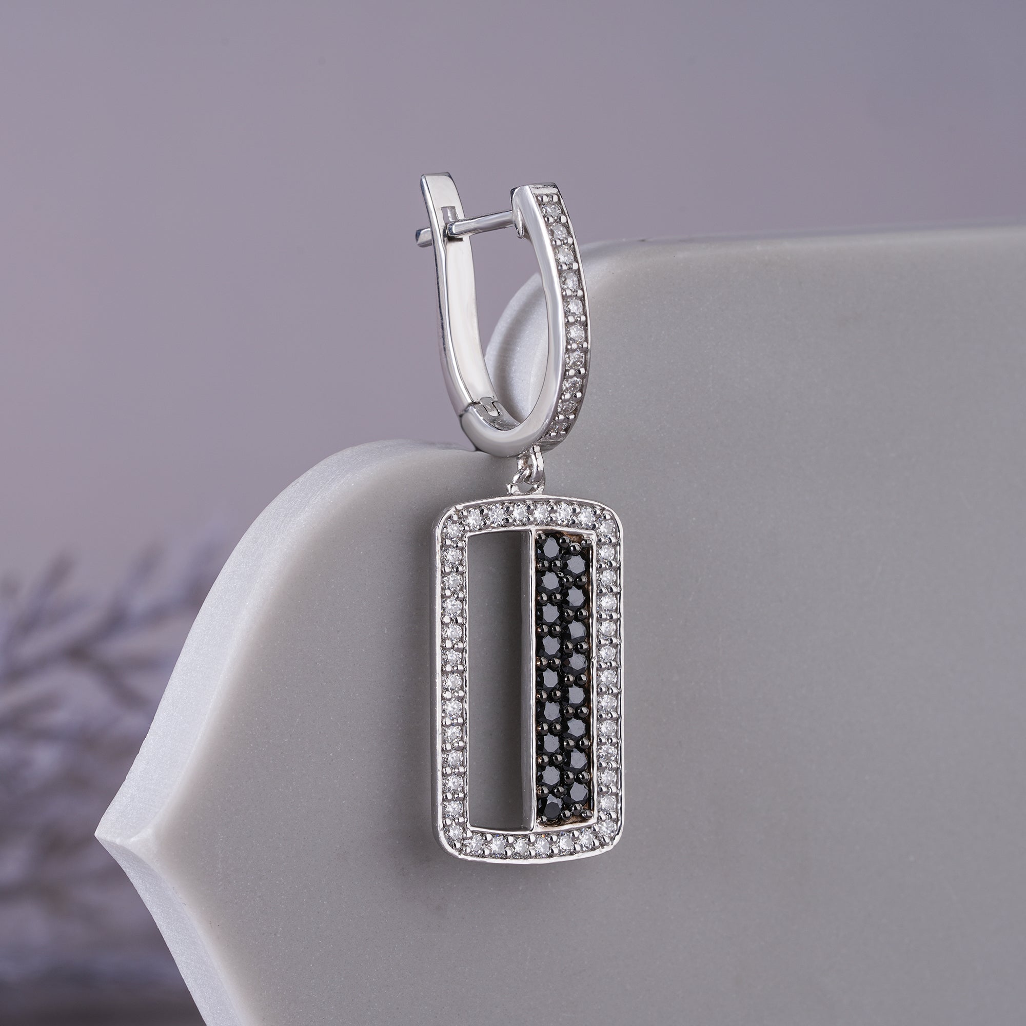 Moissanite Pave Huggie Earrings Cartilage Wedding Jewelry