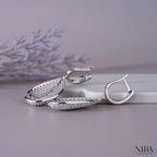 Moissanite Pave Statement Huggie Earrings Dainty Wedding Jewelry