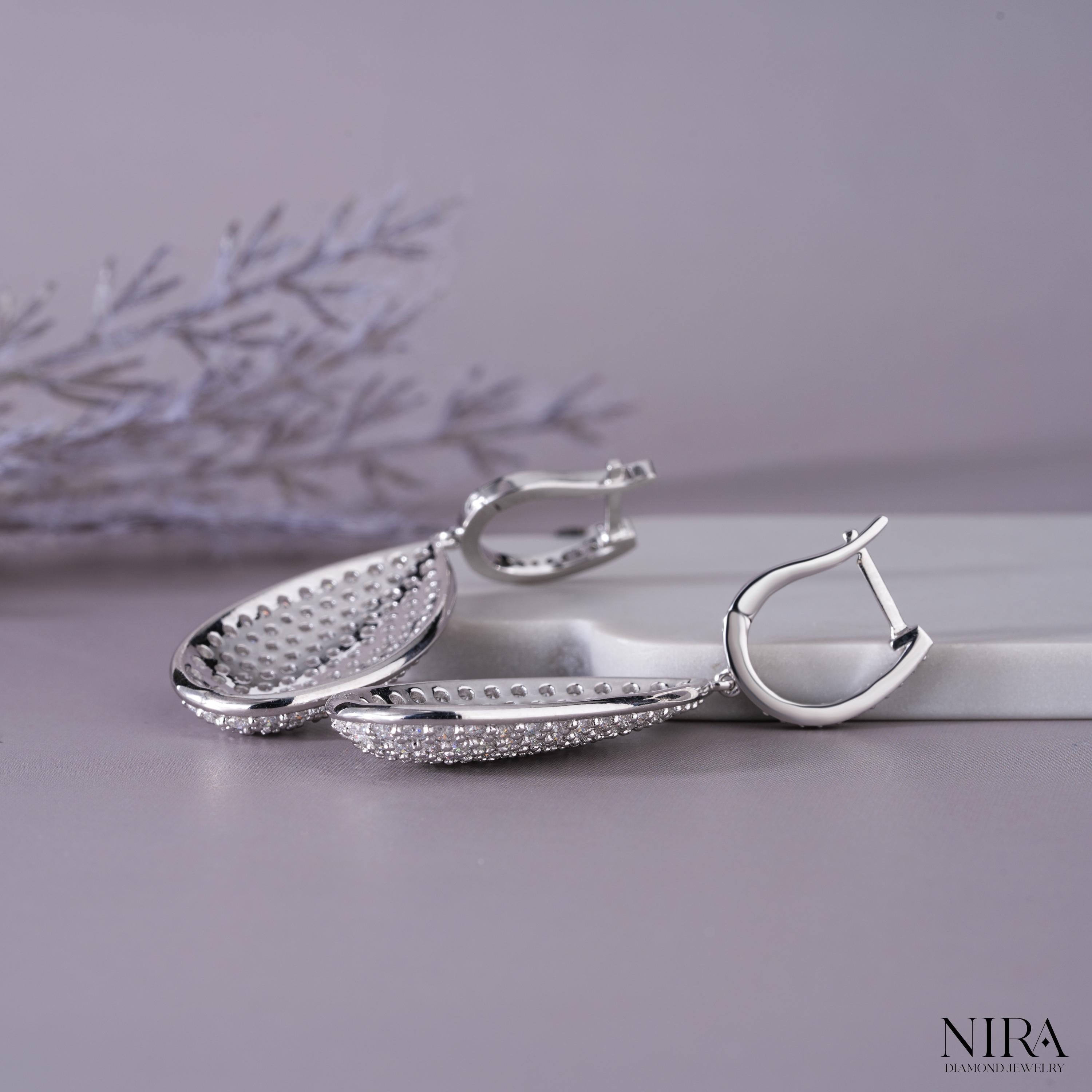 Moissanite Pave Statement Huggie Earrings Dainty Wedding Jewelry