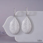 Moissanite Pave Statement Huggie Earrings Dainty Wedding Jewelry