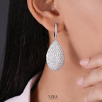 Moissanite Pave Statement Huggie Earrings Dainty Wedding Jewelry